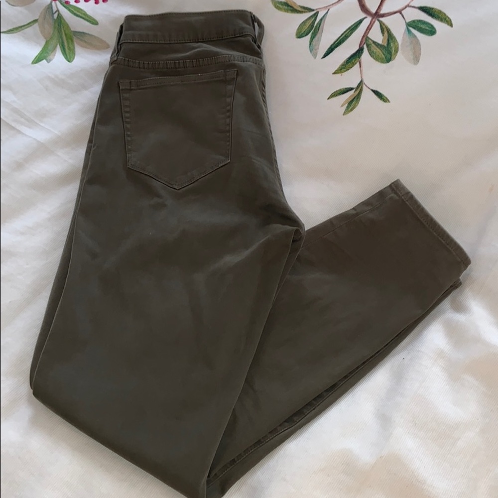 Jcrew olive green toothpick pants